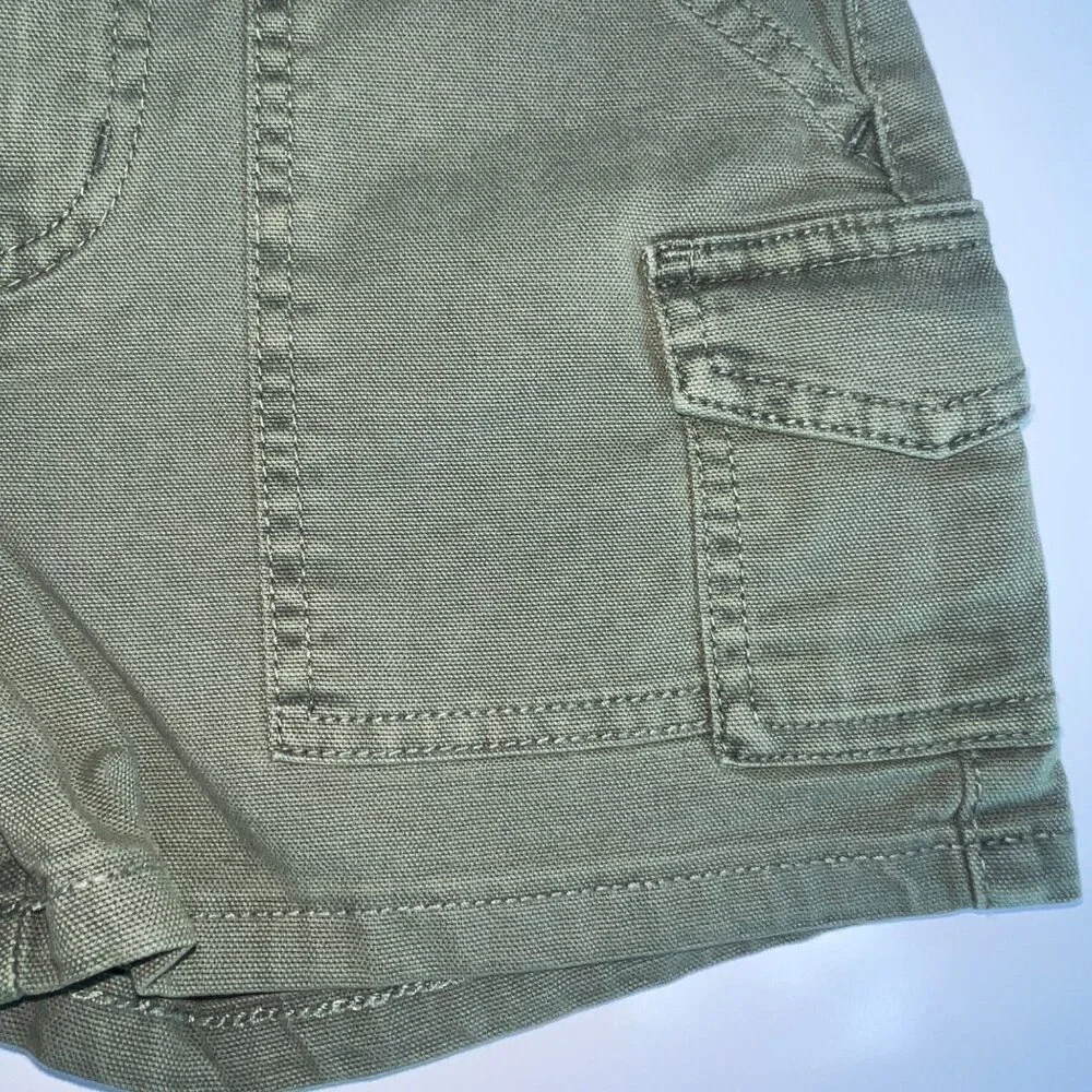 Art Class Cargo Shorts Girls S 6/7 Green Cotton High Rise Casual